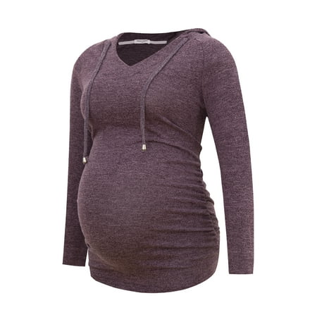 

Smallshow Long Sleeve Pregnancy Shirt Hoodie Maternity Tops Clothes for Women