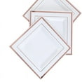 thumbnail image 5 of Balsa Circle 10 Pieces 10" White Rose Gold Trim Plastic Square Plates Disposable Tableware, 5 of 8