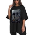 thumbnail image 4 of Plus Size Shirt for Women Black Tops for Women Short Sleeves Shirt for Women Roses T Shirt Crewneck Shirt for Women XL, 4 of 5