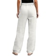 thumbnail image 4 of Minjewel Women's Solid Color Elastic Waist Loose Fit Breathable Cotton Linen Pants, Casual Trousers for Summer and Beach, Lightweight Comfortable,White,2XL, 4 of 6