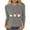 Gray, variant on qelini Christmas Tee Shirts for Women Plus Size Dwarf Print Crewneck Pullover Ribbed 3/4 Sleeve Tops Casual Holiday Blouses