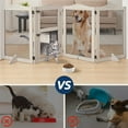 thumbnail image 2 of Unipaws Freestanding Pet Gate with Small Cat Door, Wooden Dog Gates with 3 Support Feet, Grey, 2 of 7