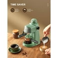 thumbnail image 3 of Ihomekee Espresso Machine, 3.5Bar Espresso and Cappuccino Machine with Preheating Function, 4 Cup Coffee Maker with Milk Frothing Function and Steam Wand (Green), 3 of 8