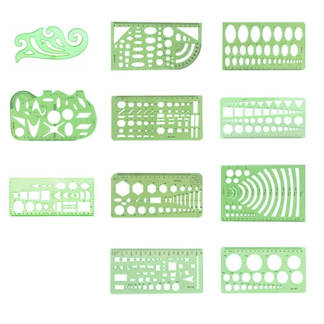 1 Set Circle Stencil Plastic High-quality Convenient Use Eye-catching Templates for Drafting Exquisite Appearance Long Lifespan Type 8