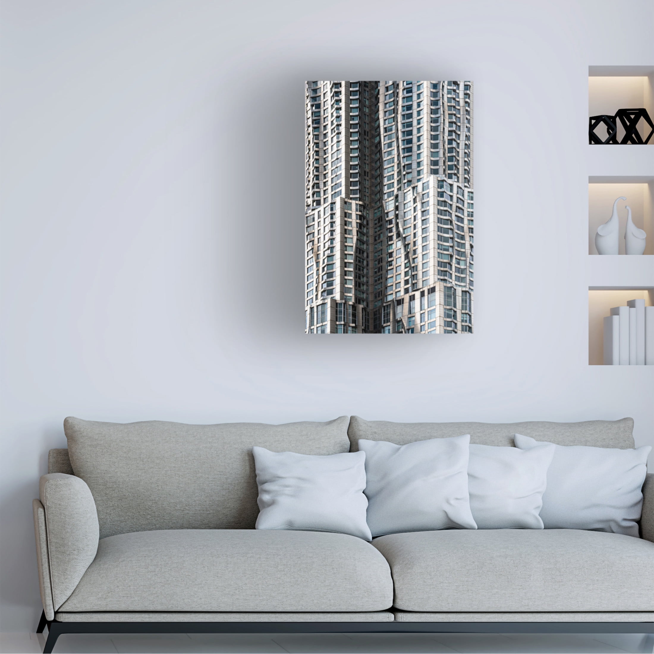 Canvas Wall Art - Marco Tagliarino 'Liquid Skysrapper' Wall Art for Living Room, Bedroom, or Office Décor by Trademark Fine Art - 30 x 47 Inches