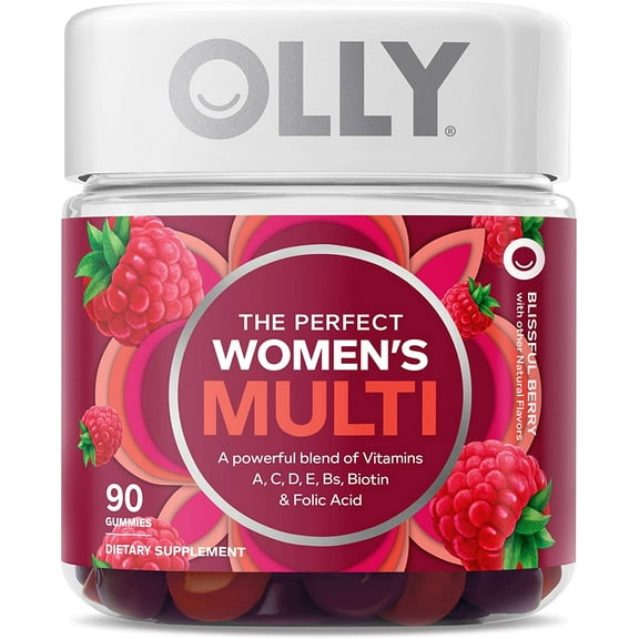 Olly Women's Multivitamin Gummy, 45 Day Supply (Packaging May Vary), Berry 90 Count (Pack of 1)
