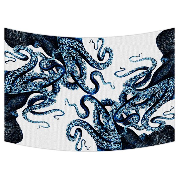 ABPHQTO Tapiz de pulpo rojo, pulpo rojo para colgar en la pared, arte de decoración de pared para sala de estar, dormitorio, dormitorio, decoración de lino de algodón, tamaño 150x228 cm ABPHQTO QB-QQ-16-90x60