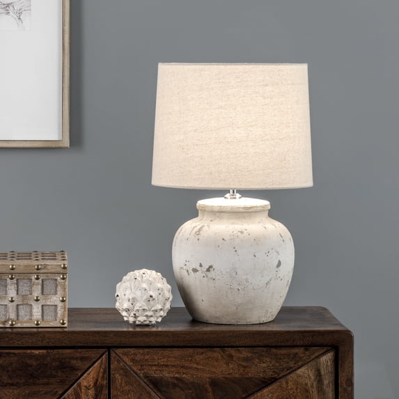 nuLOOM Osaka 20" Ceramic Table Lamp, 19" H x 12" W x 12" D, Gray