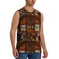 thumbnail image 2 of Haiem Men's Log Cabin Inside Print Tank Tops Summer Sleeveless Cut Off Workout T-Shirts Fitness Vest Athletic Undershirts-Small, 2 of 8