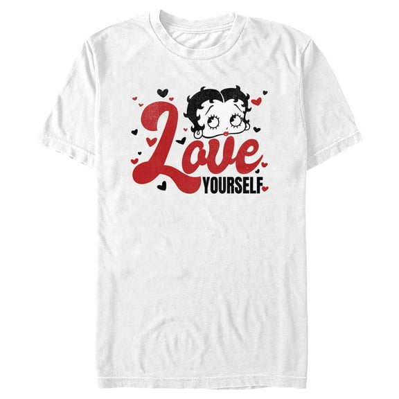 Men's Betty Boop Love Yourself Graphic Tee White Large