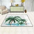 thumbnail image 2 of SKYSONIC 36x24in Watercolor Palm Trees Area Rug, Summer Sea Beach Non-Slip Floor Carpet for Indoor Living Dining Room Bedroom, 2 of 7