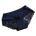 thumbnail image 2 of Qarigey Bragas con borde de encaje para mujer, cintura elástica transpirable, banda para chica, calzoncillos que absorben la humedad, ropa interior Ropa interior Azul XXL Qarigey AP000437-27, 2 of 6