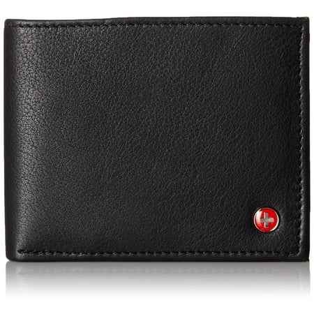 Alpine Swiss Mens Wallet Real Leather Bifold Trifold Hybrid Foldout ID Card