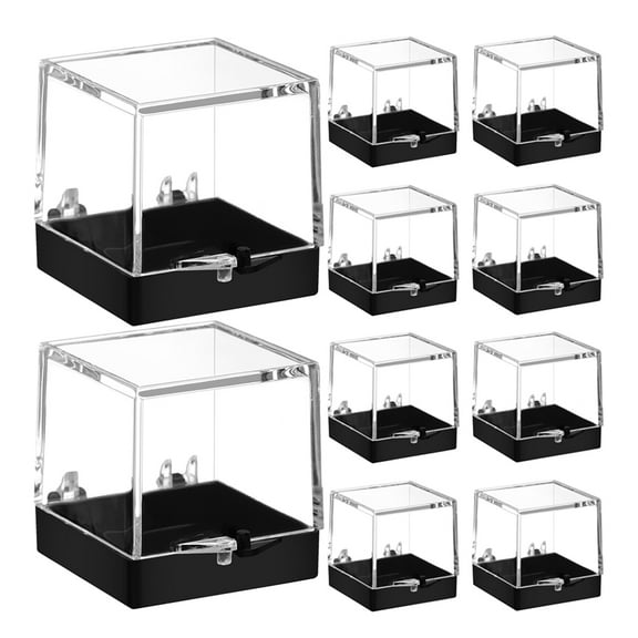 10PCS Clear Display Mini Stone Display Box Plastic Case Crystal Specimen Display Rock Collection Case Portable Specimen Display Display Case