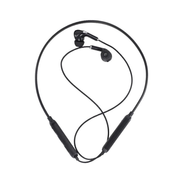 Wireless Neckband Sports Earphones With ABS Black Extra Long Range Endurance Noise Canceling Deep Bass Running Earphones
