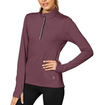icyzone Quarter Zip Running Tops Long Sleeve Shirts for women