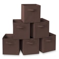 thumbnail image 1 of Set de 6 cubos de tela plegables Casafield, color marrón, 1 of 7