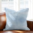 thumbnail image 3 of Throw Pillow Covers 20x20 Inch, Sky Blue Decorative Pillow Cases for Couch Sofa Bed, Vintage Solid Color Modern Minimalist Distressed Cotton Linen Square Home Decor Pillowcases with Hidden Zipper, 3 of 7
