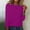 Purple, variant on Blmnix Plain Plus Size Tops Crew Neck Long Sleeve Purple Winter T Shirts for Women