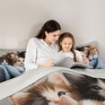 thumbnail image 5 of jejeloiu Pet Animal Kittens 7-Piece Twin Bedding Sets Kids,Cute Cat Print Bedding Comforter Set,Reversible, 5 of 7