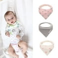 thumbnail image 2 of Cotton Bib 2-layer Three-cornered Baby Feeding Bib Soft & Comfortable Saliva Towel Newborns Burping Cloth Unisex, 2 of 5