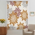 thumbnail image 2 of Geometric Flower Sheer Curtains 63 Inches Long, Vintage Country Floral Orange Grey on Linen Light Filering Curtains, Breathable Simi Curtain Privacy Drapes for Living Room Bedroom Window Treatment, 2 of 9