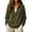 Army Green #57, variant on Women Waffle Knit V Split Half Zip Turn Down Collar Sweatshirt Side Pocket Loose Casual Spring Fall Pullover XL