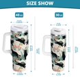 thumbnail image 6 of Yayeee 40oz Stainless Steel Tumbler with Straw and Handle Double-Wall Insulated Travel Water Bottle, Black Floral Cat Pattern, 6 of 8