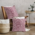 thumbnail image 4 of Burgundy Leopard Print Pillow Covers 16x16 Inch Set of 2 Cheetah Animal Spots Decorative Throw Pillows for Couch Farmhouse Square Pillow Cases Home Decor for Living Room Sofa Bed Porch Outdoor, 4 of 6