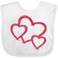thumbnail image 3 of Inktastic Three Red Hearts Boys or Girls Baby Bib, 3 of 4
