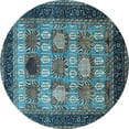 thumbnail image 1 of Ahgly Company Indoor Round Oriental Light Blue Industrial Area Rugs, 5' Round, 1 of 4