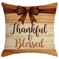 thumbnail image 2 of InsCrazy Fall Autumn Pillow Cover Thankful Grateful Blessed Pumpkins Square Pillowcases, 18x18in Thanksgiving Harvest Cuchion Covers for Sofa Couch Patio Decor, 2 of 7