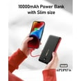 thumbnail image 3 of VEEKTOMX Portable Charger with Built in Cables 10000mAh, Power Bank for iPhone with AC Wall Plug, Fast Charging USB C Slim Battery Pack with LED Display Co, 3 of 8