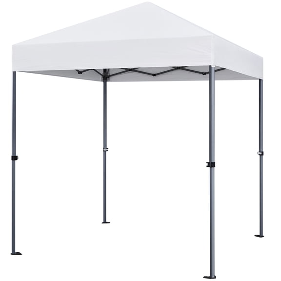 Renwick 6.6x6.6 Ft Instant Pop Up Canopy with One Push To Lock Setup Mechanism, White