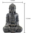 thumbnail image 2 of MyGift 12 inch Meditating Seated Buddha Statue Figurine with Rustic Gray Finish, 2 of 6