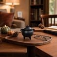 thumbnail image 3 of Clearance! Halloween Decorations Indoor - Iron Witch Cauldron With Lid Side Handles 3 Legs Black Mini Cauldron Pot - Hocus Pocus Party Decor for Home Table Mantel Kitchen Room, 3 of 6