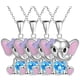 thumbnail image 1 of Cadenas Unisex ElephantNeck01 4Pzas Elefante/Corazón Plata/Azul Metal Cadena y Dije., 1 of 3