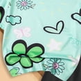 thumbnail image 6 of Rotm Baby Girl Clothes Summer Baby Girl Outfits Clothes Toddler Sets Infant Ruffle Short Sleeve Tshirts Shorts Kids Outfit Green,3-4 Years, 6 of 6