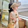 thumbnail image 2 of Girl's Clothing Sets 2023 Summer Korean Thin Knitted Girl Set Children Hollow Breathable Vest + Wide Leg Pants Two-piece Suit, 2 of 6