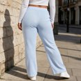 thumbnail image 6 of Mifsaly Plus Size Women's Straight Leg Sweatpants Ribbed Knit Elastic Waist Lounge Pants Fall Winter Trendy Daily Going Out Athletic Casual Clothing, 6 of 6