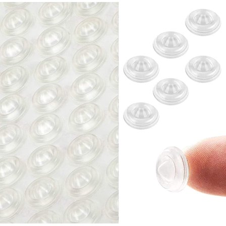 Cabinet Bumpers Rubber Bumpers, Circular Dots Shaped Self Adhesive Bumper Pads, Sound Dampening Clear Cabinet Door Bumpers, Cabinet Stoppers for Drawer, Picture Frames, Cutting Boards (100pcs)