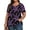Purple-Floral, variant on Fantaslook Plus Size Womens T Shirts V Neck Caseual Tops Short Sleeve Floral Shirts Loose Blouses