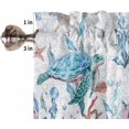 thumbnail image 5 of Kitchen Curtains Valances for Small Windows, Summer Ocean Life Short Curtain Valance for Living Room, Sea Turtle Seashell Coral Starfish Rod Pocket Blinds Window Printed Drapes 1 Panel 54x18 Inch, 5 of 6