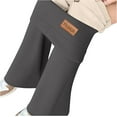 thumbnail image 4 of Leggings for Women 2025 Winter Warm Fleece Lined Bootcut Flare Pants High Waisted Comfort Thermal Thick Clothes Dark Gray XL, 4 of 6