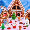 thumbnail image 4 of Figuras navideñas en miniatura DIYDEC de 32 piezas de Papá Noel de resina, 4 of 7