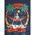 thumbnail image 4 of Humor Men's & Big Men's Living My Best Life Skeleton Graphic T-Shirt, 4 of 5