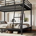 thumbnail image 5 of Bellemave Full XL over Queen Metal Bunk Bed with Stais & Storage, Heavy Duty Full over Queen Bunk Bed Frame with Metal Slats, Full Guardrails for Adults & Teens, No Box Spring Needed, Black, 5 of 9