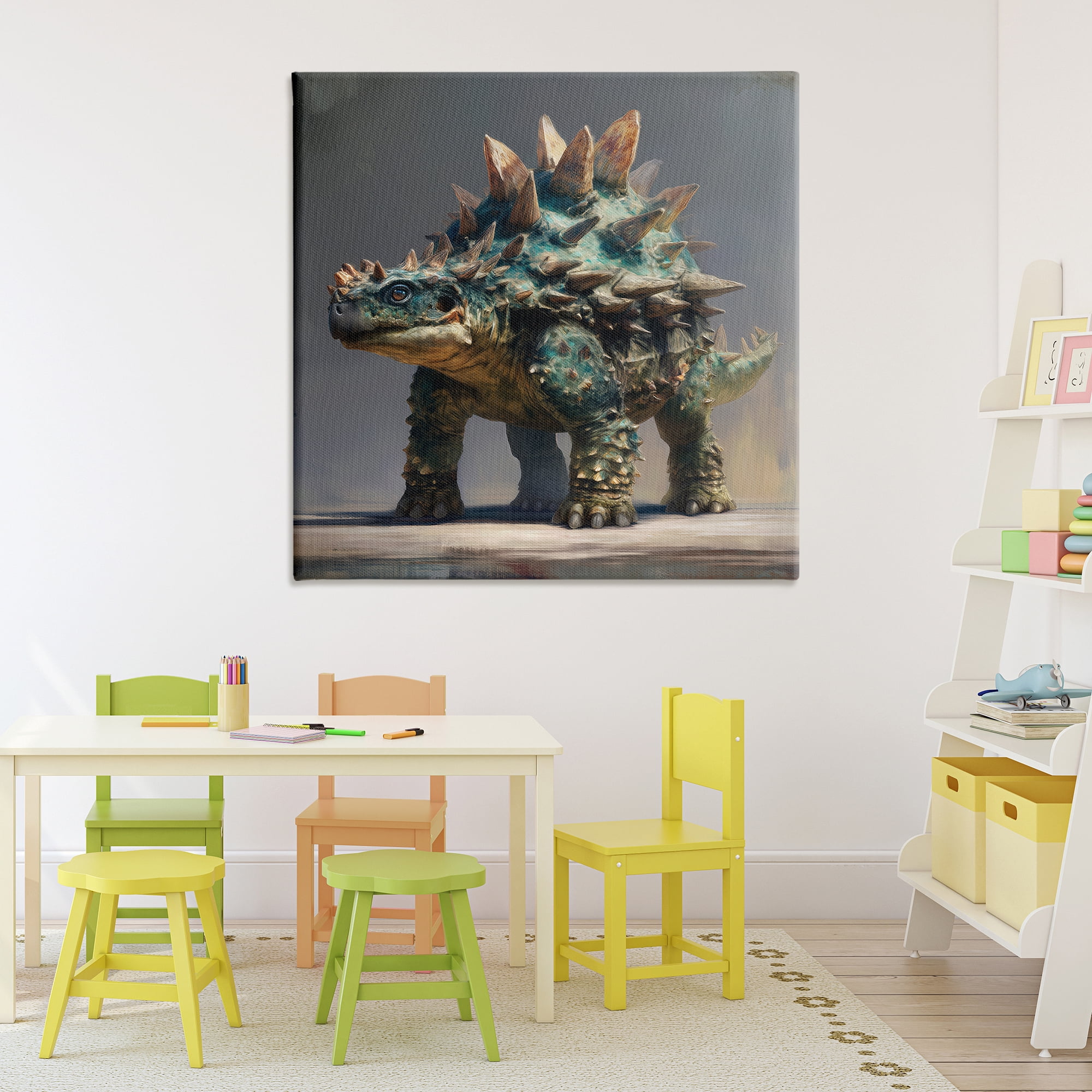Stupell Industries Prehistoric Ankylosaurus Portrait Canvas Wall Art, design by Wumples