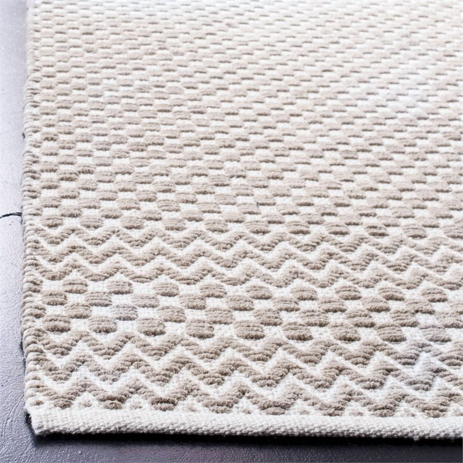 SAFAVIEH Boston Peter Geometric Cotton Runner Rug, Taupe, 2'3" x 7'
