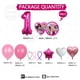 thumbnail image 4 of 44 globos de fiesta con temática de princesa Barbie de color rosa, globos de aluminio con números del 1 al 9 para decoración de fiestas de cumpleaños de niñas princesas, 4 of 5
